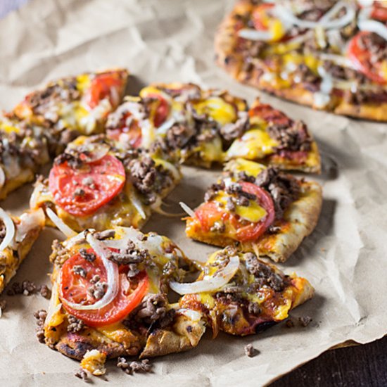 Naan Cheeseburger Pizza