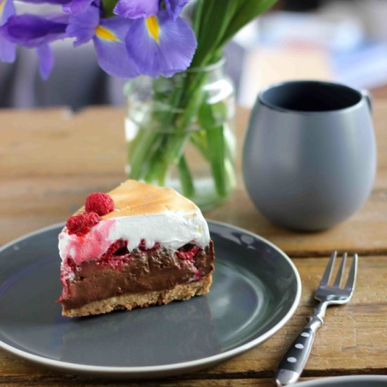 raspberry s’mores cake