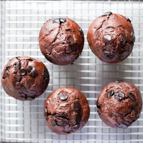 Double Chocolate Stuffed Muffins