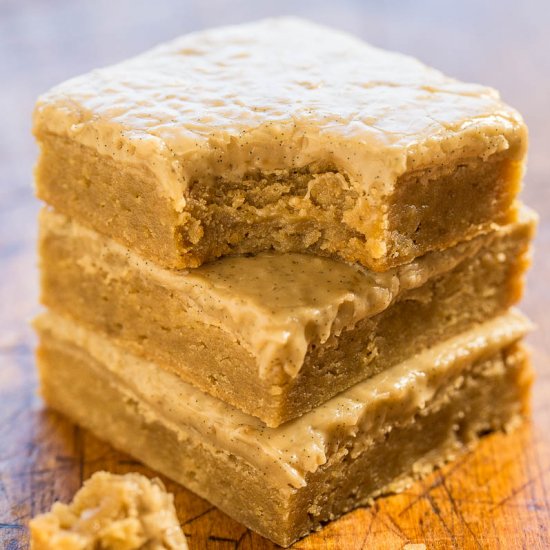 Vanilla Bean Caramel Blondies