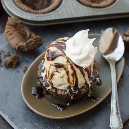 Chocolate Cake Cups w/ Ice Cream