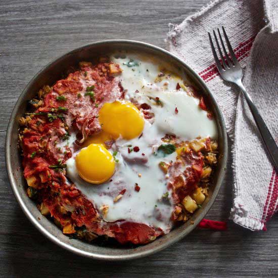 Potato & Spinach Shakshuka