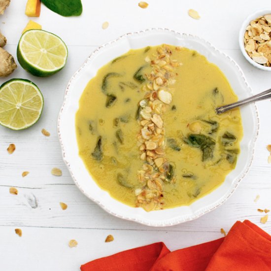 Pumpkin, Spinach & Chickpea Soup