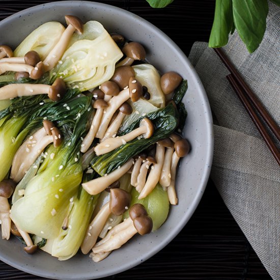 Baby Bok Choy with Mushrooms