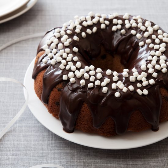 Nutella Glazed S’more Bundt Cake