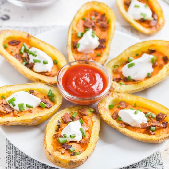 Potato Skins with Coconut Bacon