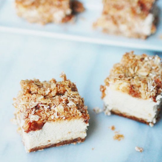 Caramel Apple Pie Cheesecake Bars