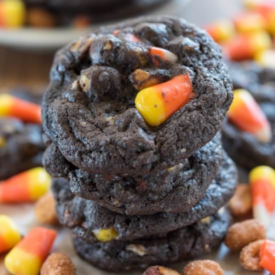 Chocolate Candy Corn Cookies