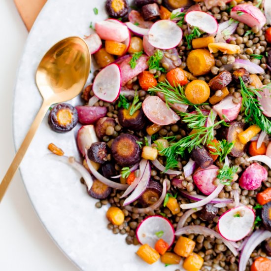 Roasted Carrot Lentil Salad