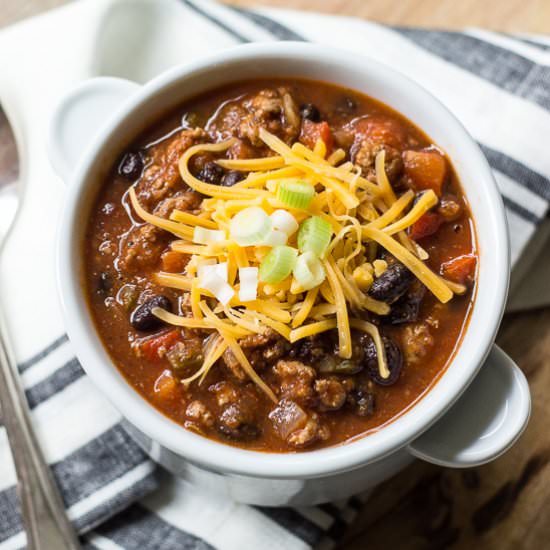 Spicy Black Bean Turkey Chili