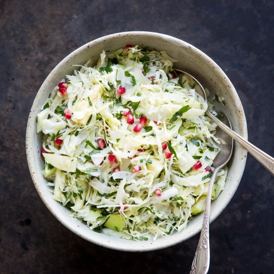 Cabbage and Fennel Slaw with Pomegranate