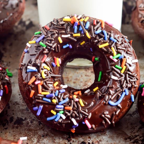 Baked Chocolate Cake Doughnuts