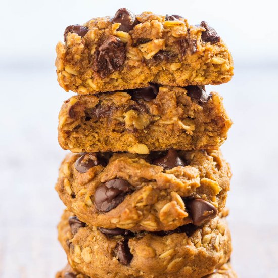 Pumpkin Oatmeal Choc Chip Cookies