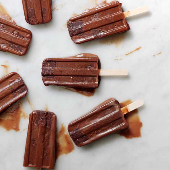 Fudge Brownie Popsicles