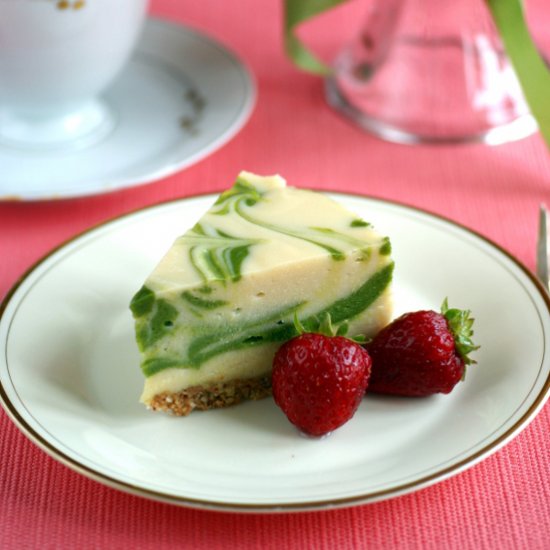 Marbled Matcha-Lemon Cheesecake