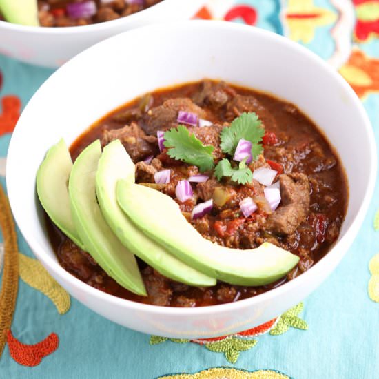 Paleo Two Cows, One Pig Chili