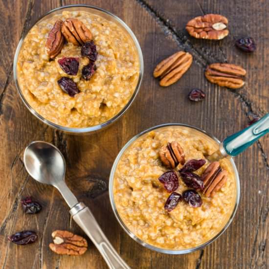 Slow Cooker Pumpkin Pie Oatmeal