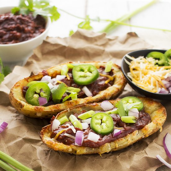 Loaded Beef BBQ Potato Skins