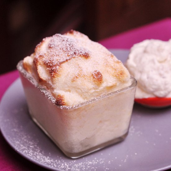 Quince Souffle with Hazelnut Foam