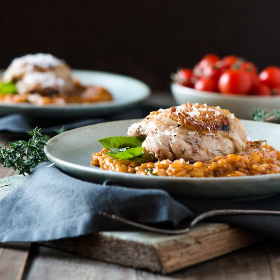 Roasted Tomato Risotto & Chicken