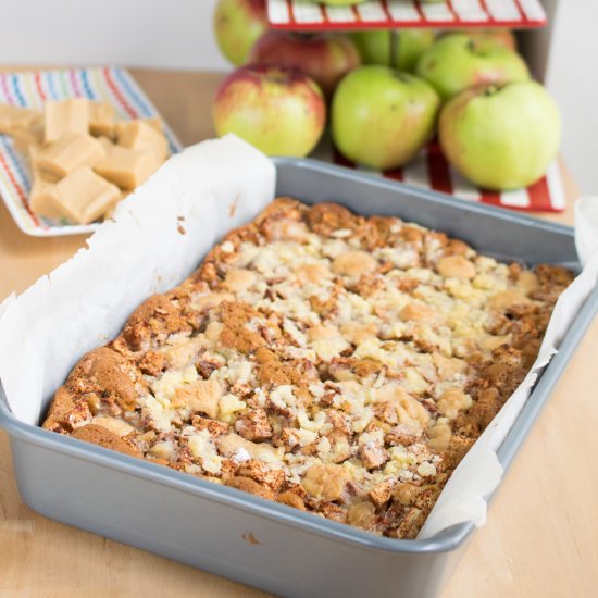 Apple Fudge Crumble Tray Bake