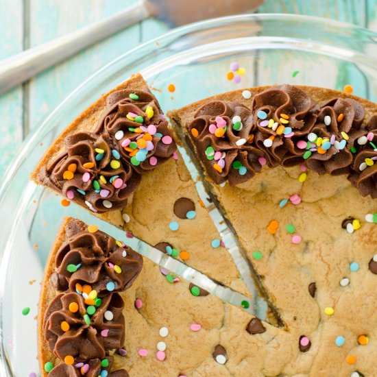 Cookie Cake w/ Fudge Frosting