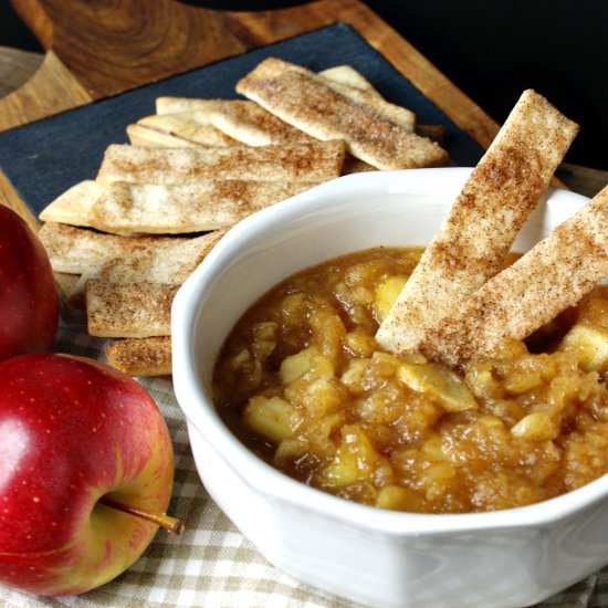 Apple Pie Dip with Pie Crust Strips