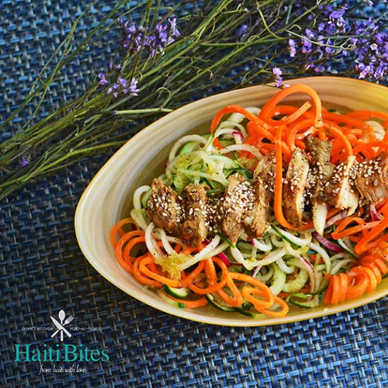 Vegetable Spaghetti, Sesame Chicken