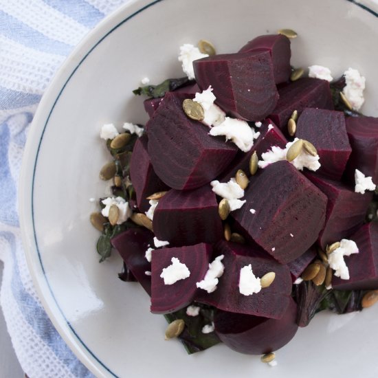 Beets with Goat Cheese & Pepitas