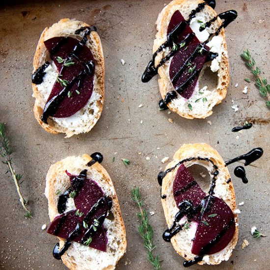 Balsamic Beet Crostini