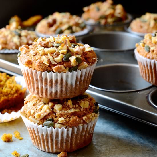 Cinnamon spiced pumpkin muffins