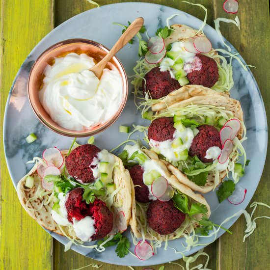 Beetroot falafel