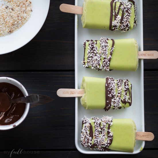 Avocado coconut popsicles