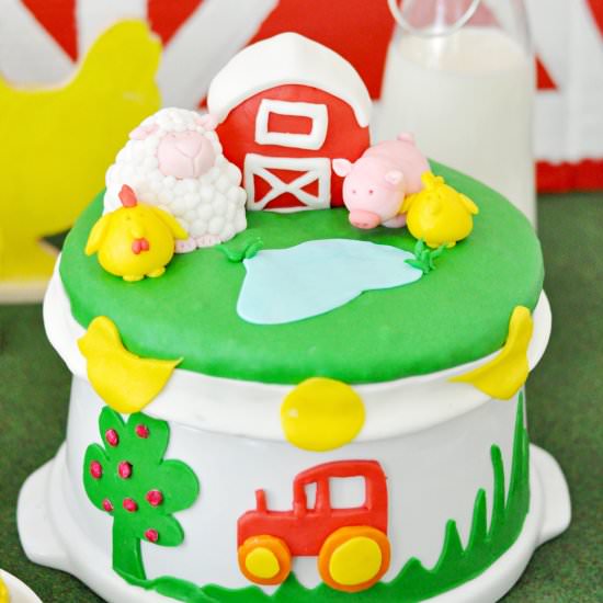 Farm Animal Birthday Cake