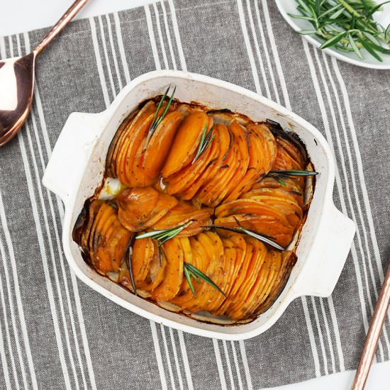 Roasted hasselback sweet potatoes