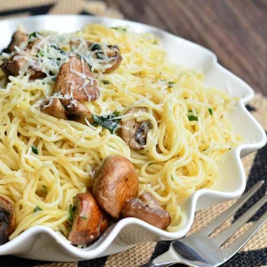 Truffle Oil Pasta and Mushrooms