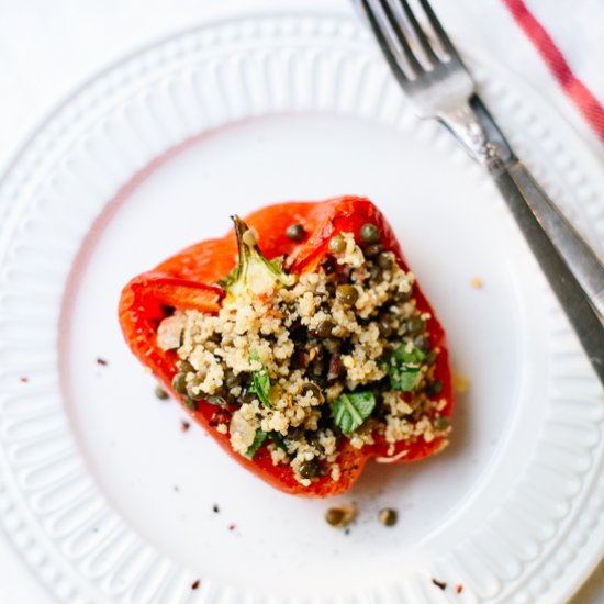 Lentil & Couscous Stuffed Peppers