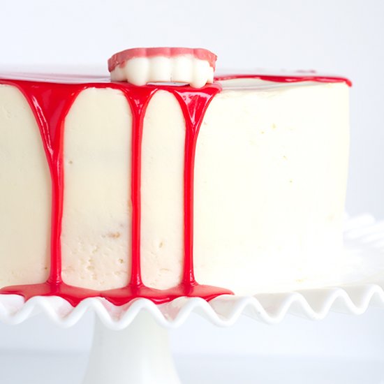 White Vampire Bite Cake