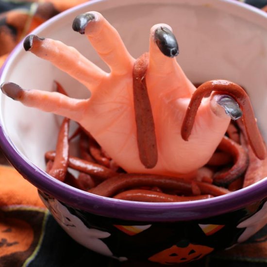 Halloween Hot Dog Worms