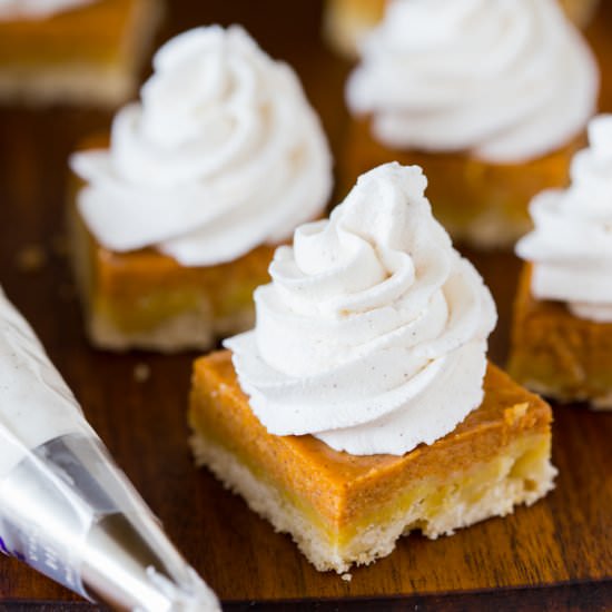 Pumpkin Pie Shortbread Bars