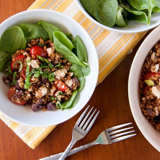 Balsamic Basil Wheatberry Salad