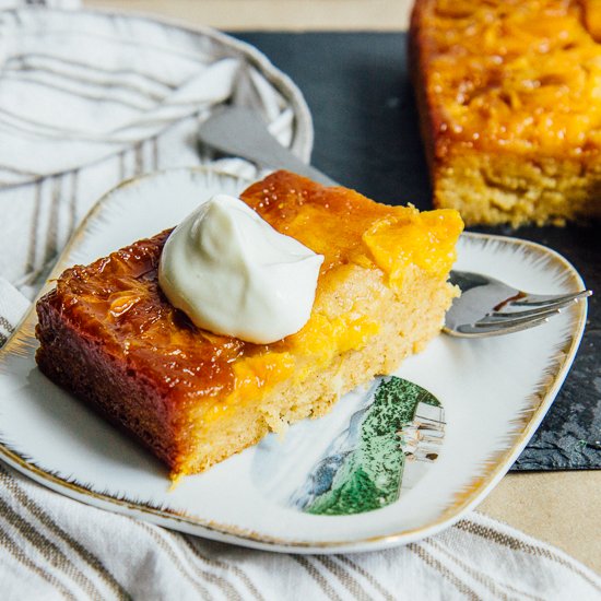 Upside down tangelo yoghurt cake