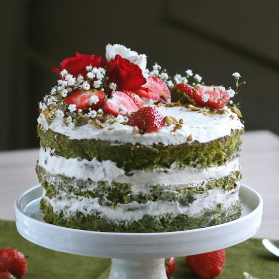 Matcha & Strawberry Cake