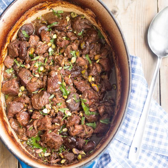 Apricot Pistachio Lamb Stew