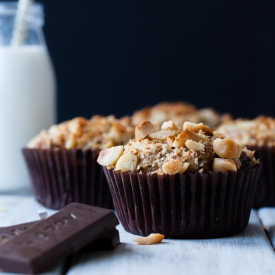 Choc Chunk Banana Macadamia Muffins