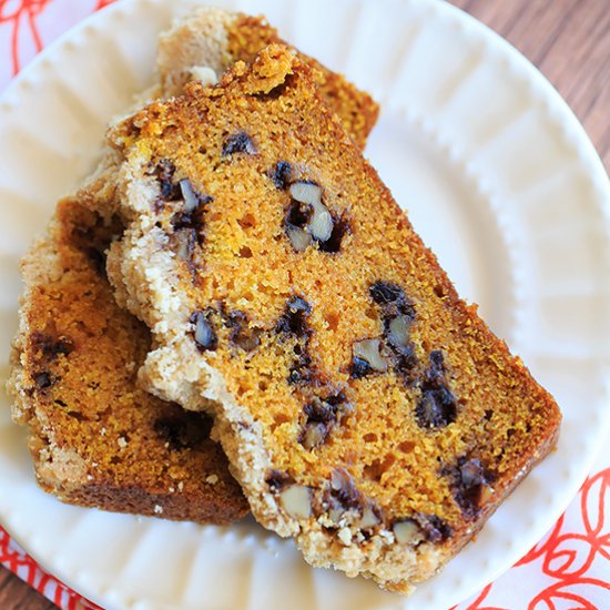 Pumpkin Bread with Walnut Swirl