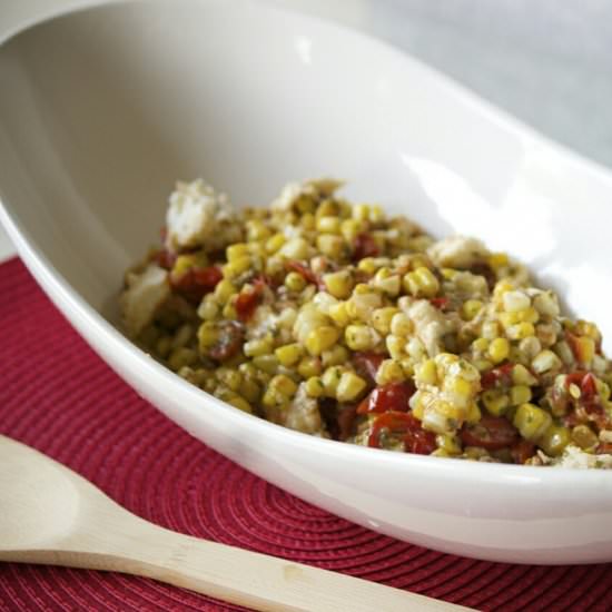 Corn, Tomato and Basil Pesto Salad