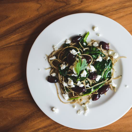 Spinach + Kalamata Olive Pasta