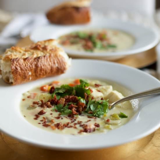 Cheesy Halibut Chowder