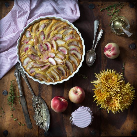 White Peach and Cornmeal Cake